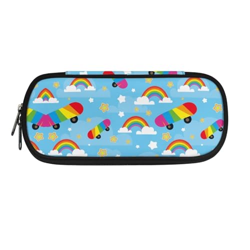 YUDINGFIN Niedliches Federmäppchen, Federmäppchen mit Schlitz, Einzelfach, modisch, weich, für Jungen und Mädchen, regenbogenfarben, Schulranzen-Set von YUDINGFIN