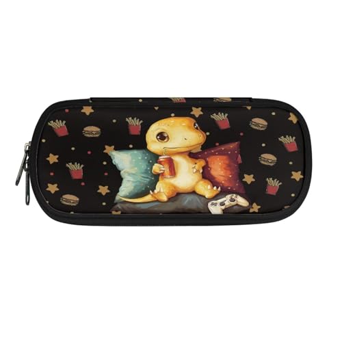 YUDINGFIN Niedliches Federmäppchen, Federmäppchen mit Schlitz, einfach zu verstauen, glatte Textur, Schulstifttasche für Jungen und Mädchen, Dinosaurier, Schulranzen-Set von YUDINGFIN