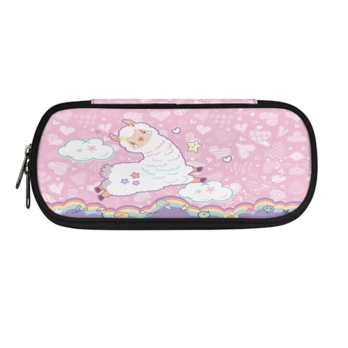 YUDINGFIN Niedliches Federmäppchen, Federmäppchen mit Schlitz, einfach zu verstauen, glatte Textur, Schulstifttasche für Jungen und Mädchen, Llama, Schulranzen-Set von YUDINGFIN