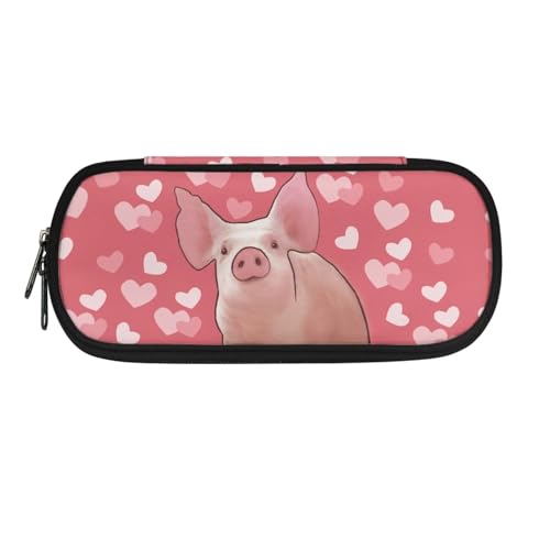YUDINGFIN Niedliches Federmäppchen, Federmäppchen mit Schlitz, einfach zu verstauen, glatte Textur, Schulstifttasche für Jungen und Mädchen, Schweine-b, Schulranzen-Set von YUDINGFIN