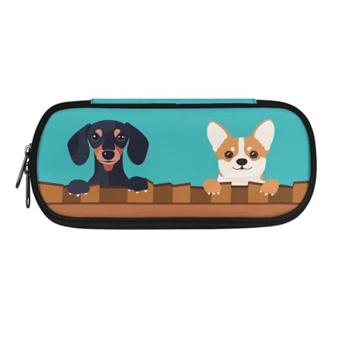 YUDINGFIN Niedliches Federmäppchen, Federmäppchen mit Schlitz, einfach zu verstauen, glatte Textur, Schulstifttasche für Jungen und Mädchen, hund, Schulranzen-Set von YUDINGFIN