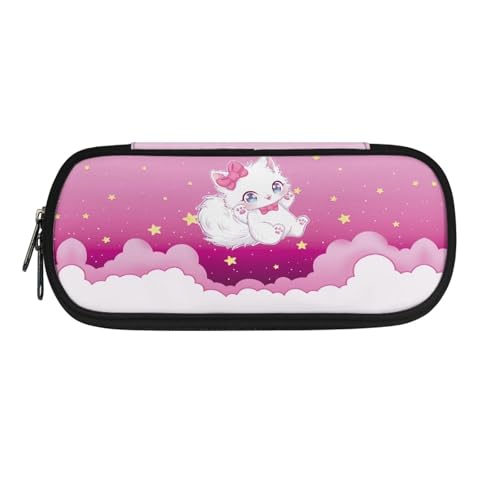 YUDINGFIN Niedliches Federmäppchen, Federmäppchen mit Schlitz, großer Platz, bequeme Schulstifttasche für Jungen und Mädchen, Cat-B, Schulranzen-Set von YUDINGFIN