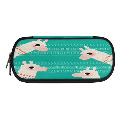 YUDINGFIN Niedliches Federmäppchen, Federmäppchen mit Schlitz, großer Platz, bequeme Schulstifttasche für Jungen und Mädchen, Llama, Schulranzen-Set von YUDINGFIN