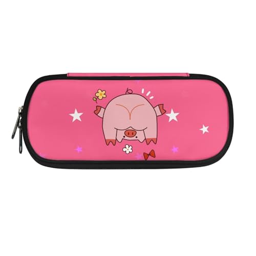 YUDINGFIN Niedliches Federmäppchen, Federmäppchen mit Schlitz, großer Platz, bequeme Schulstifttasche für Jungen und Mädchen, schwein, Schulranzen-Set von YUDINGFIN