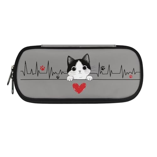 YUDINGFIN Niedliches Federmäppchen, Federmäppchen mit Schlitz-Mesh-Trennwand und halbrunder Reißverschluss, Schulstifttasche für Jungen und Mädchen, Cat-B, Schulranzen-Set von YUDINGFIN