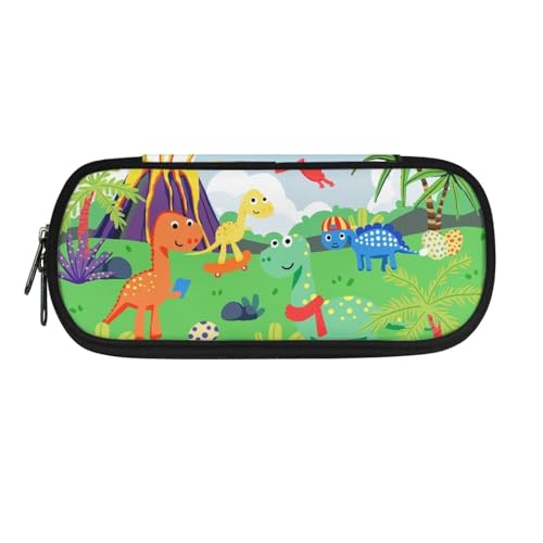 YUDINGFIN Niedliches Federmäppchen, Federmäppchen mit Schlitz-Mesh-Trennwand und halbrunder Reißverschluss, Schulstifttasche für Jungen und Mädchen, Dinosaurier, Schulranzen-Set von YUDINGFIN