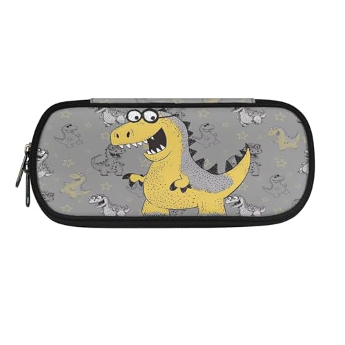 YUDINGFIN Niedliches Federmäppchen, Federmäppchen mit Schlitz-Mesh-Trennwand und halbrunder Reißverschluss, Schulstifttasche für Jungen und Mädchen, Dinosaurier, Schulranzen-Set von YUDINGFIN