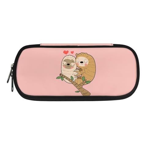 YUDINGFIN Niedliches Federmäppchen, Federmäppchen mit Schlitz-Mesh-Trennwand und halbrunder Reißverschluss, Schulstifttasche für Jungen und Mädchen, Faultier, Schulranzen-Set von YUDINGFIN