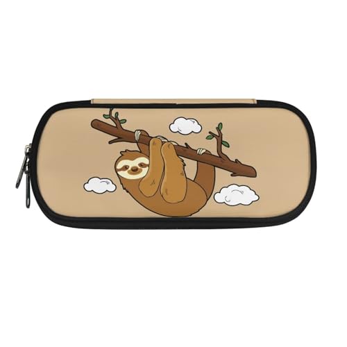 YUDINGFIN Niedliches Federmäppchen, Federmäppchen mit Schlitz-Mesh-Trennwand und halbrunder Reißverschluss, Schulstifttasche für Jungen und Mädchen, Faultier, Schulranzen-Set von YUDINGFIN