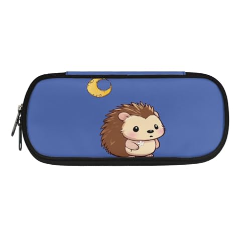 YUDINGFIN Niedliches Federmäppchen, Federmäppchen mit Schlitz-Mesh-Trennwand und halbrunder Reißverschluss, Schulstifttasche für Jungen und Mädchen, Igel, Schulranzen-Set von YUDINGFIN