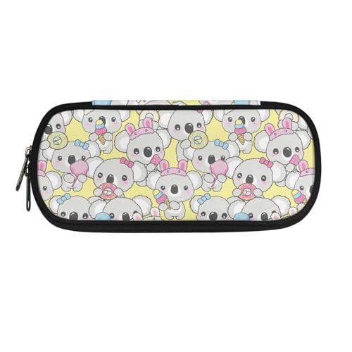 YUDINGFIN Niedliches Federmäppchen, Federmäppchen mit Schlitz-Mesh-Trennwand und halbrunder Reißverschluss, Schulstifttasche für Jungen und Mädchen, Koala, Schulranzen-Set von YUDINGFIN