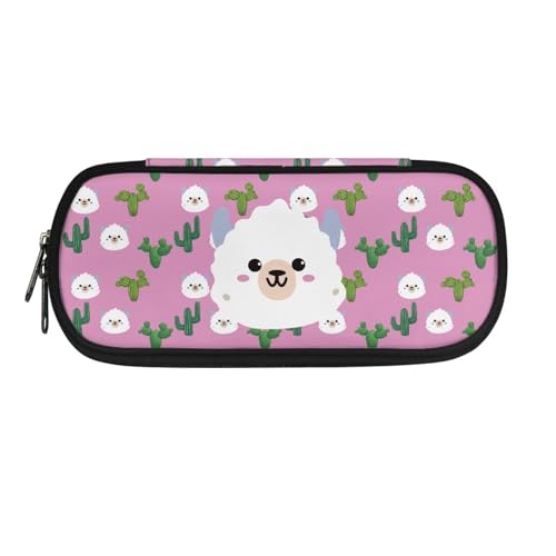 YUDINGFIN Niedliches Federmäppchen, Federmäppchen mit Schlitz-Mesh-Trennwand und halbrunder Reißverschluss, Schulstifttasche für Jungen und Mädchen, Llama, Schulranzen-Set von YUDINGFIN