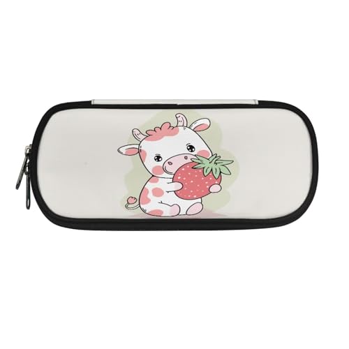 YUDINGFIN Niedliches Federmäppchen, Federmäppchen mit Schlitz-Mesh-Trennwand und halbrunder Reißverschluss, Schulstifttasche für Jungen und Mädchen, Milchkuh, Schulranzen-Set von YUDINGFIN