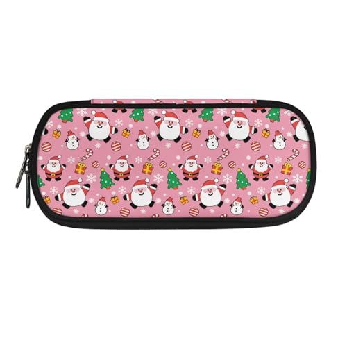 YUDINGFIN Niedliches Federmäppchen, Federmäppchen mit Schlitz-Mesh-Trennwand und halbrunder Reißverschluss, Schulstifttasche für Jungen und Mädchen, Weihnachtsmann, Schulranzen-Set von YUDINGFIN