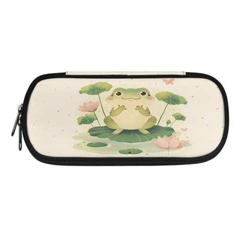 YUDINGFIN Niedliches Federmäppchen, Federmäppchen mit Schlitz-Mesh-Trennwand und halbrunder Reißverschluss, Schulstifttasche für Jungen und Mädchen, frosch, Schulranzen-Set von YUDINGFIN