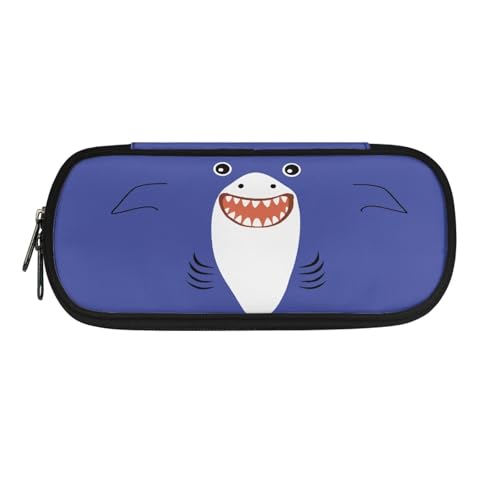 YUDINGFIN Niedliches Federmäppchen, Federmäppchen mit Schlitz-Mesh-Trennwand und halbrunder Reißverschluss, Schulstifttasche für Jungen und Mädchen, hai, Schulranzen-Set von YUDINGFIN