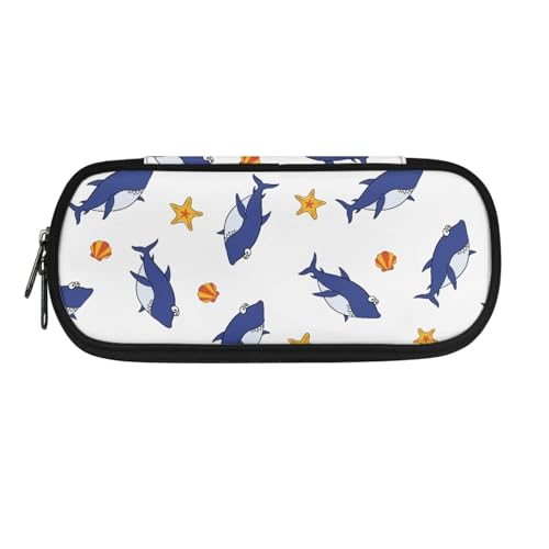 YUDINGFIN Niedliches Federmäppchen, Federmäppchen mit Schlitz-Mesh-Trennwand und halbrunder Reißverschluss, Schulstifttasche für Jungen und Mädchen, hai, Schulranzen-Set von YUDINGFIN