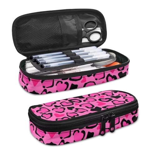 YUDINGFIN Niedliches Federmäppchen, Federmäppchen mit Schlitz-Mesh-Trennwand und halbrunder Reißverschluss, Schulstifttasche für Jungen und Mädchen, herz, Schulranzen-Set von YUDINGFIN