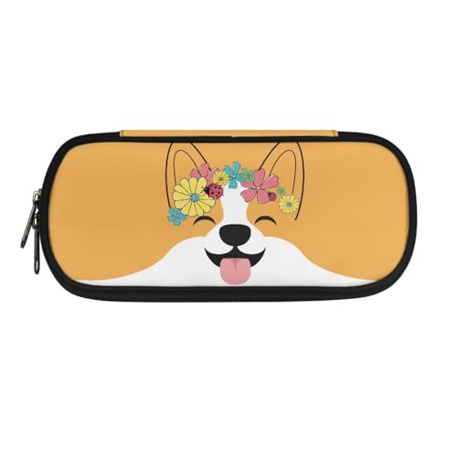 YUDINGFIN Niedliches Federmäppchen, Federmäppchen mit Schlitz-Mesh-Trennwand und halbrunder Reißverschluss, Schulstifttasche für Jungen und Mädchen, hund, Schulranzen-Set von YUDINGFIN