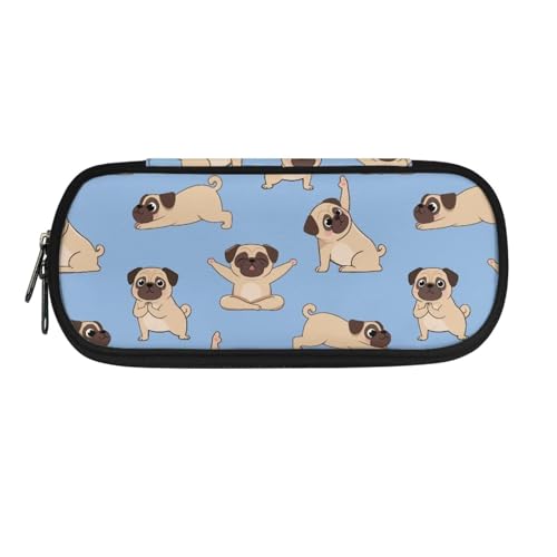 YUDINGFIN Niedliches Federmäppchen, Federmäppchen mit Schlitz-Mesh-Trennwand und halbrunder Reißverschluss, Schulstifttasche für Jungen und Mädchen, hund, Schulranzen-Set von YUDINGFIN