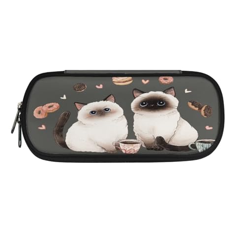 YUDINGFIN Niedliches Federmäppchen, Federmäppchen mit Schlitz-Mesh-Trennwand und halbrunder Reißverschluss, Schulstifttasche für Jungen und Mädchen, katze, Schulranzen-Set von YUDINGFIN