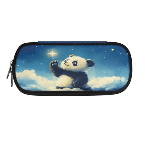 YUDINGFIN Niedliches Federmäppchen, Federmäppchen mit Schlitz-Mesh-Trennwand und halbrunder Reißverschluss, Schulstifttasche für Jungen und Mädchen, panda, Schulranzen-Set von YUDINGFIN