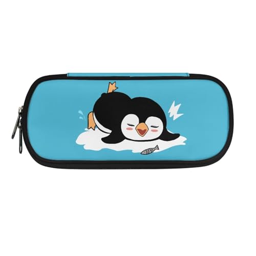 YUDINGFIN Niedliches Federmäppchen, Federmäppchen mit Schlitz-Mesh-Trennwand und halbrunder Reißverschluss, Schulstifttasche für Jungen und Mädchen, pinguin, Schulranzen-Set von YUDINGFIN