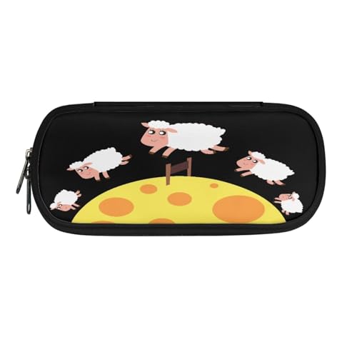 YUDINGFIN Niedliches Federmäppchen, Federmäppchen mit Schlitz-Mesh-Trennwand und halbrunder Reißverschluss, Schulstifttasche für Jungen und Mädchen, schaf, Schulranzen-Set von YUDINGFIN