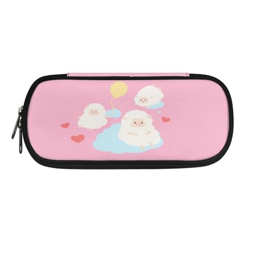 YUDINGFIN Niedliches Federmäppchen, Federmäppchen mit Schlitz-Mesh-Trennwand und halbrunder Reißverschluss, Schulstifttasche für Jungen und Mädchen, schaf, Schulranzen-Set von YUDINGFIN