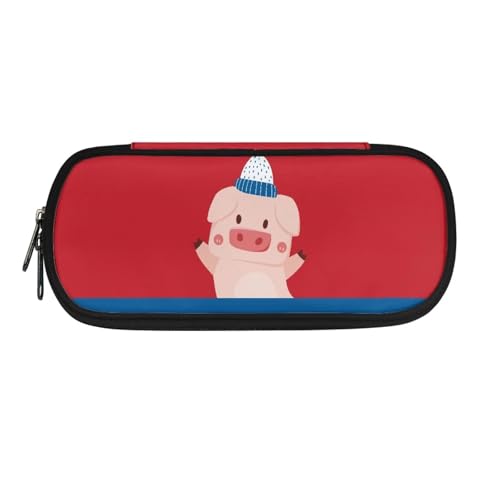 YUDINGFIN Niedliches Federmäppchen, Federmäppchen mit Schlitz-Mesh-Trennwand und halbrunder Reißverschluss, Schulstifttasche für Jungen und Mädchen, schwein, Schulranzen-Set von YUDINGFIN