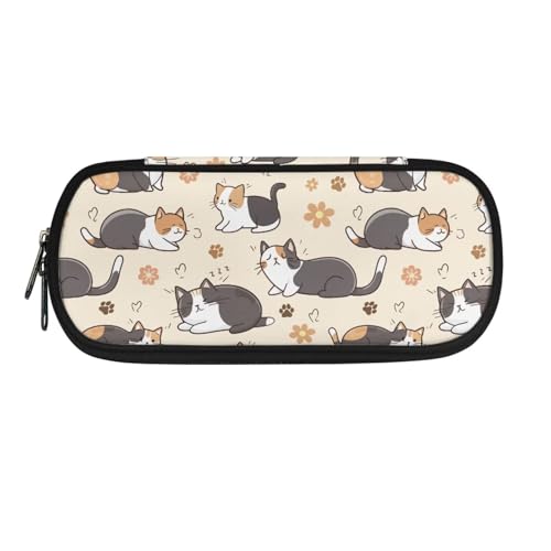 YUDINGFIN Niedliches Federmäppchen, Stifteetui mit Schlitz, praktische Schulstifttasche für Jungen und Mädchen, katze, Schulranzen-Set von YUDINGFIN