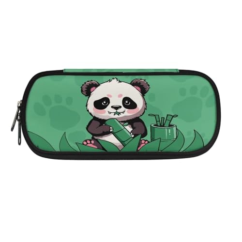 YUDINGFIN Panda-Federmäppchen für Kinder, grünes Stiftetui, bequem zu entnehmen, läuft nicht nach dem Waschen ein, mit Schlitz-Netz-Trennwand und Abschleppreißverschlüssen, praktisches, langlebiges von YUDINGFIN