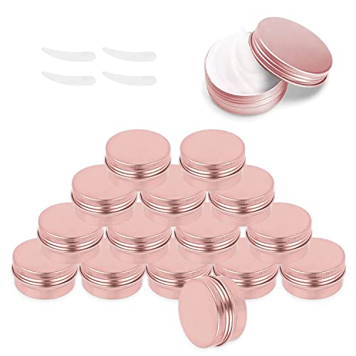 YUE QIN 15 Stück 10ML Aluminium Leer Döschen Rund Reise Cremedose Tiegel ProbendöSchen Kosmetik DöSchen mit Deckel Reise TöPfchen DöSchen Set für Lotion Creme Mini-Kerzen Kosmetik von YUE QIN