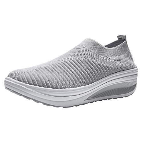 Damen Turnschuhe Sneaker Schuhe Mesh Canvas Plateau Schuhe Fitnessstudio Knöchelhoch Fitnessschuhe Flach Laufschuhe Atmungsaktiv Frauen Joggingschuhe Outdoor Athletisch Sneaker von YUE