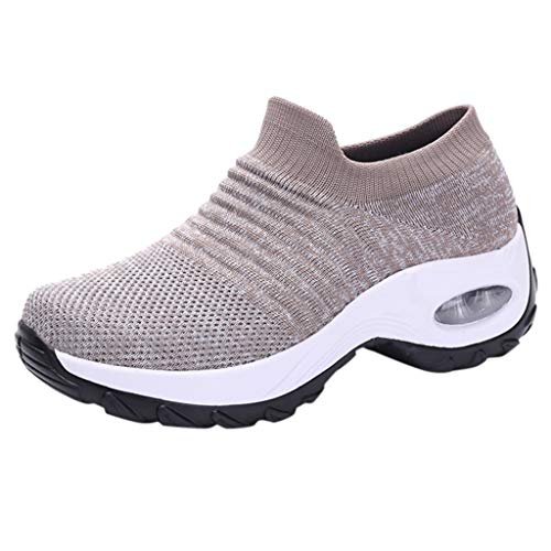 Sneaker Damen Bequem Schuhe Turnschuhe Bequem Slip on Sneakers Freizeit Leichte Cushion Laufschuhe Sportschuhe Frauen Abriebfeste Schuhe Für Trekking Workout Running von YUE