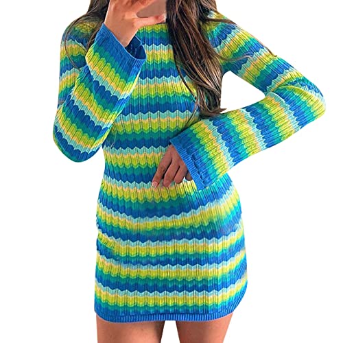 YUE Pulloverkleid Damen Winter Kleider Elegant Grobstrick Strickpulli Oversize Hoodie Tunika Sportkleid Langarm Sweater Kleid Strick Etuikleid Hohe Elastizität Lang Wollkleid von YUE