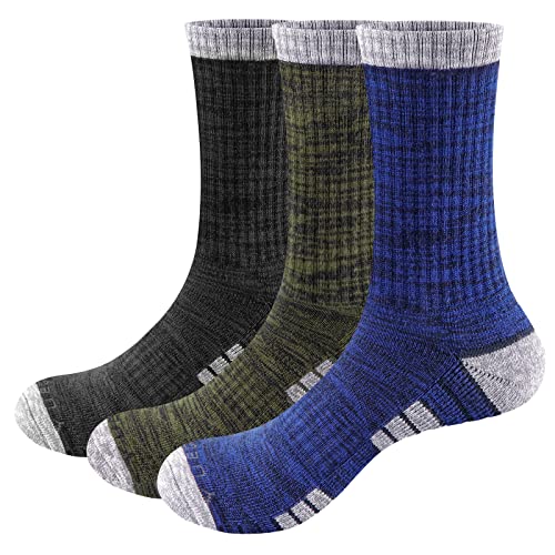 YUEDGE 3 Paar Männer Socken Wandersocken Sport Socken Atmungsaktiv Baumwolle Socken Herren 43-46 von YUEDGE