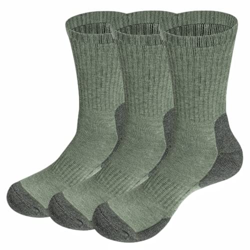 YUEDGE 3 paar Wandersocken Trekkingsocken für Herren Atmungsaktiv Sportsocken Hochleistung, Olivgrün, XL (Herren Schuh 43,5-46 EU Größe) von YUEDGE