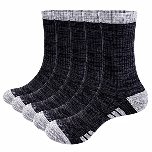 YUEDGE Damen Sportsocken Baumwolle Wandersocken Trekkingsocken Atmungsaktiv Multi-Performance 36-41 (5 Paar) von YUEDGE