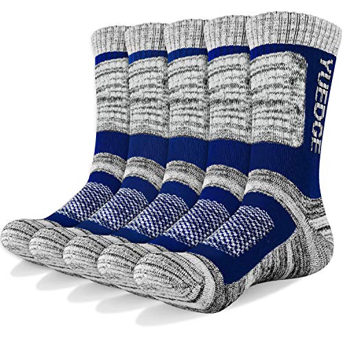 YUEDGE 5 Paar Wandersocken atmungsaktive Laufsocken für Herren, Sport Socken mit Sohle und Knöchel, Anti-Blister Trainersocken von YUEDGE