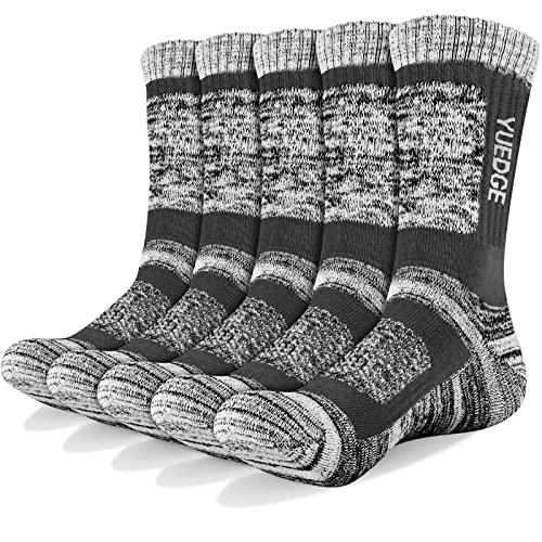 YUEDGE 5 Paar Wandersocken atmungsaktive Laufsocken für Herren, Sport Socken mit Sohle und Knöchel, Anti-Blister Trainersocken von YUEDGE