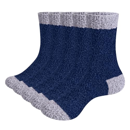 YUEDGE 5 paar Flauschige Herren-Socken Gemütliche Thermo-Schlafsocken Bettsocken für Herren von YUEDGE