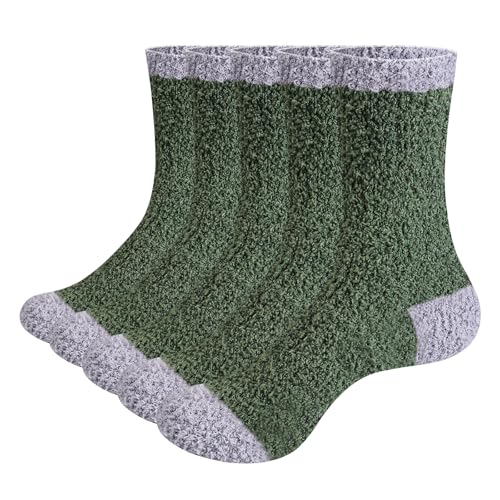YUEDGE Flauschige Herren-Socken Gemütliche Thermo-Schlafsocken Bettsocken für Herren, Größe 42-45 von YUEDGE