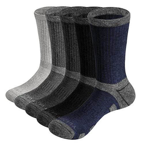 YUEDGE Sportsocken für Herren Wandersocken Trekkingsocken Arbeitssocken Atmungsaktiv Hochleistung für Männer 37-41 5 paar von YUEDGE