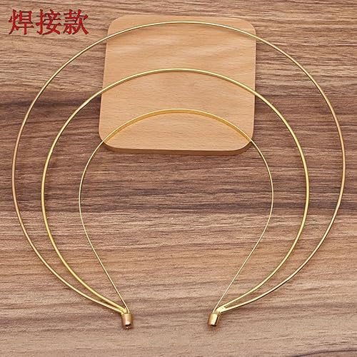 YUEELI Gold Metall Stirnband Triple Layer Stirnband Halo Krone Göttin Tiara Hochzeit Krone Braut Haarband DIY Handwerk Band Kopfstück Halloween Party Kostüm Haar Zubehör für Frauen (3 Layer) von YUEELI