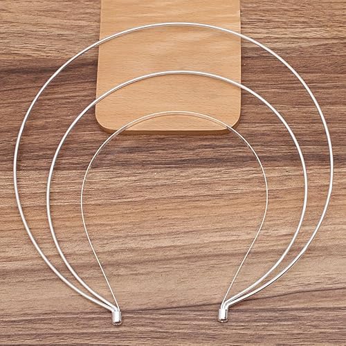YUEELI Silber Metall Stirnband Triple Layer Stirnband Halo Krone Göttin Tiara Hochzeit Krone Braut Haarband DIY Handwerk Band Kopfstück Halloween Party Kostüm Haar Zubehör für Frauen (3 Layer) von YUEELI
