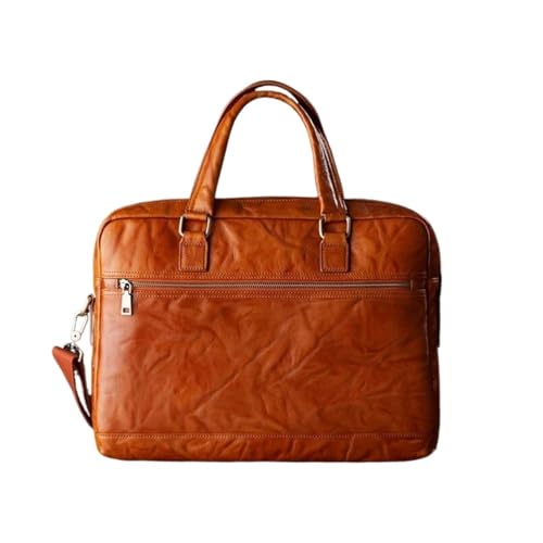 YUEIRI Echtes Leder Totes Computer Taschen Herren Aktentaschen Schultertaschen Messenger Bags Handtaschen Laptop Taschen(Brown1) von YUEIRI