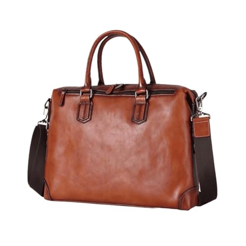 YUEIRI Echtes Leder Totes Computer Taschen Laptop Taschen Herren Schulter Taschen Messenger Taschen Aktentaschen Gepäck Handtaschen(Brown1) von YUEIRI