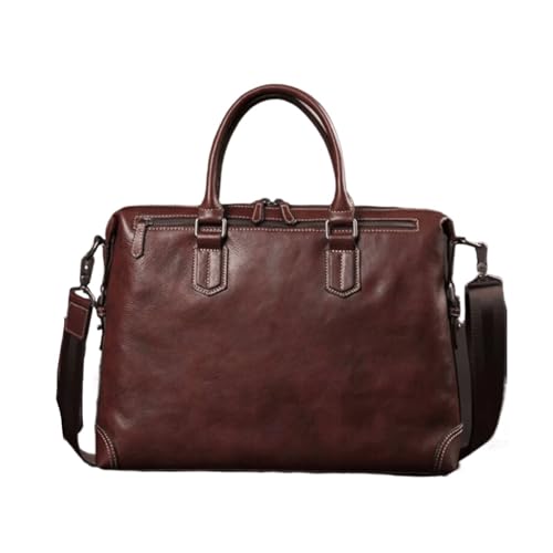 YUEIRI Echtes Leder Totes Computer Taschen Laptop Taschen Herren Schulter Taschen Messenger Taschen Aktentaschen Gepäck Handtaschen(Brown2) von YUEIRI