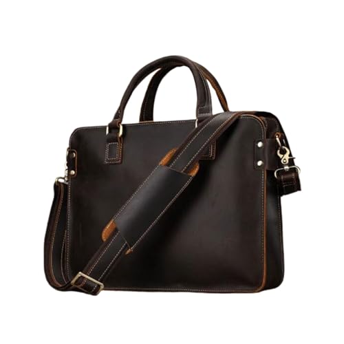 YUEIRI Echtes Leder Totes Laptop Taschen Computer Taschen Herren Schulter Taschen Gepäck Messenger Taschen Aktentaschen Handtaschen(Brown1) von YUEIRI
